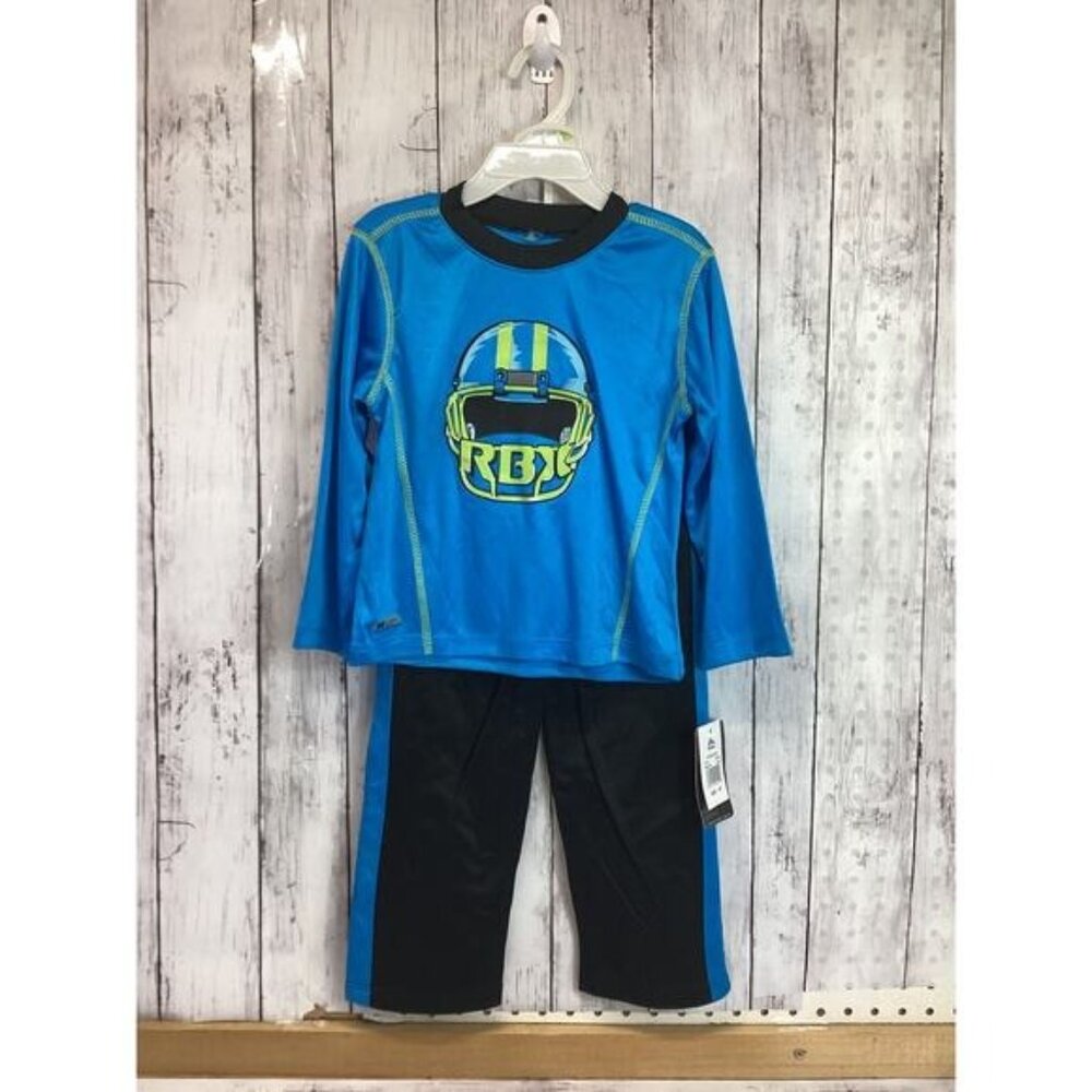 RBX NWT Kids Boys 2 Piece Set Blue Long Sleeve and Black Pants Size 4T